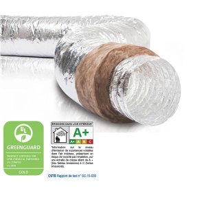 Gaine aluminium isolée phonique M0 diamètre 160 longueur 10m